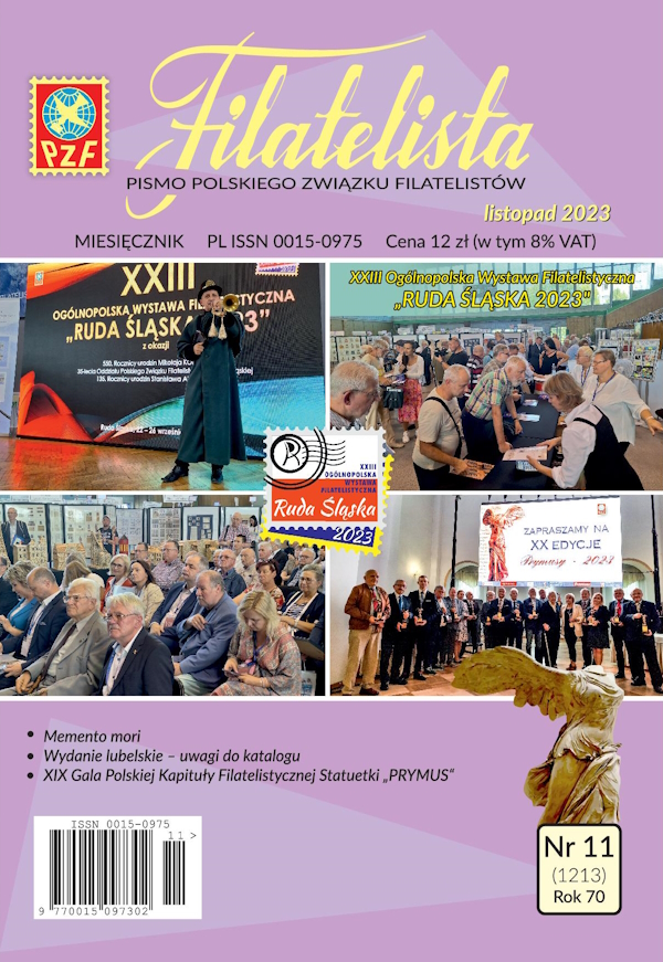 Filatelista 11/2023 okładka